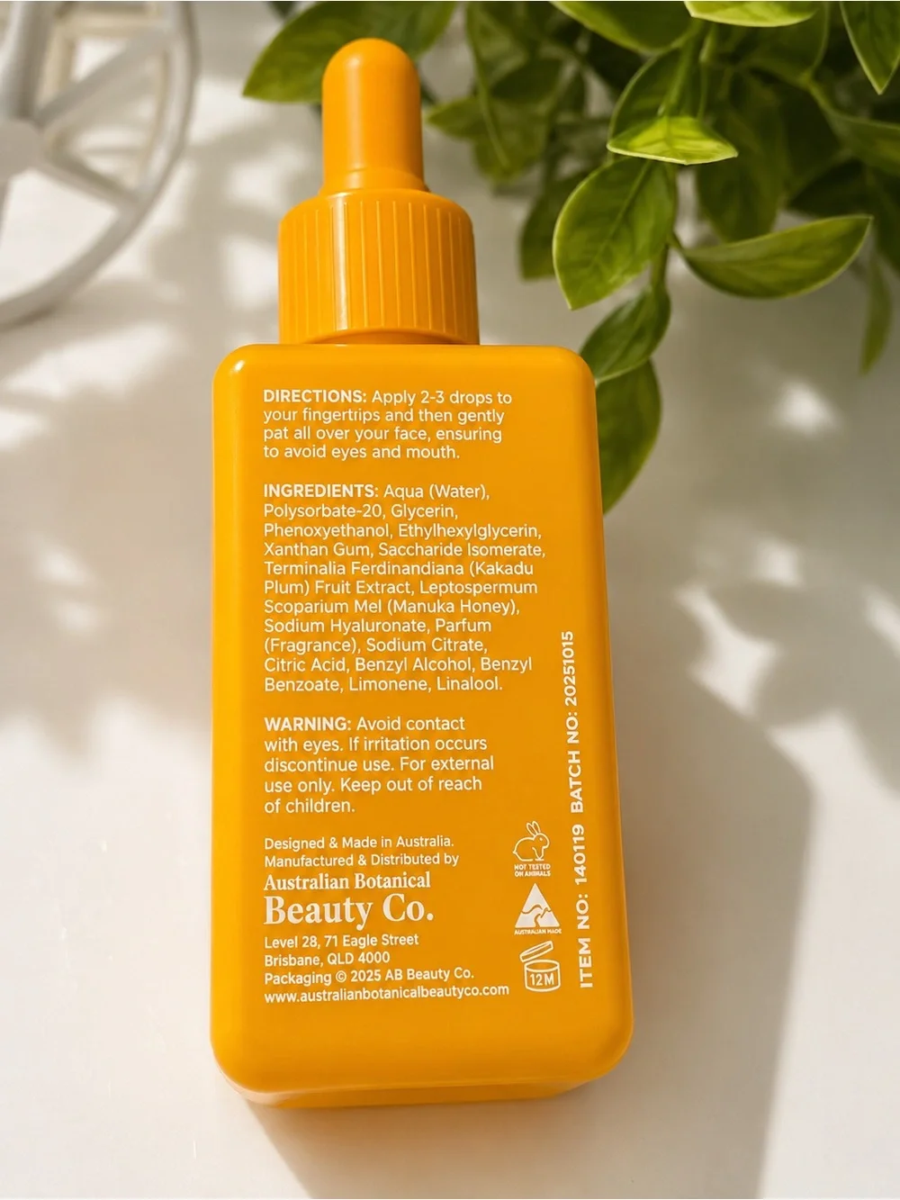 Stella Cove Brightening Vitamin C & Manuka Honey Face Serum - Yellow Bottle